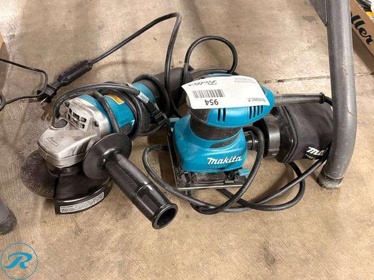 (2) Makita Power Tools: BO4556 Finishing Sander and 9557NB Angle Grinder, 120V - Roller Auctions