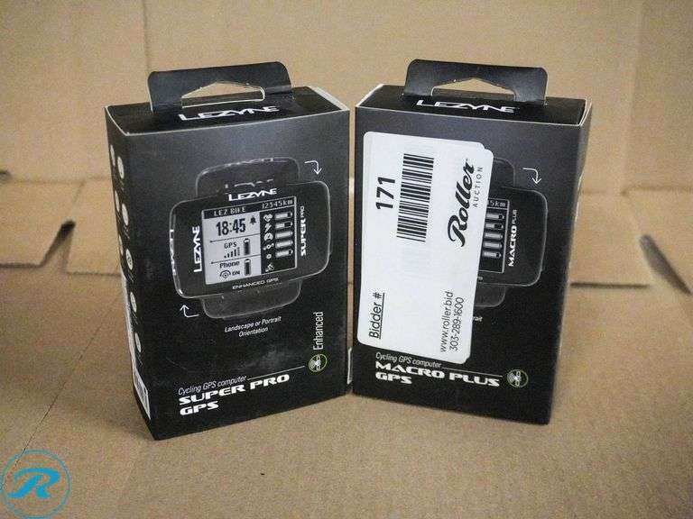 (2) Lezyne Cycling GPS Computers: Super Pro GPS and Macro Plus GPS - Roller Auctions