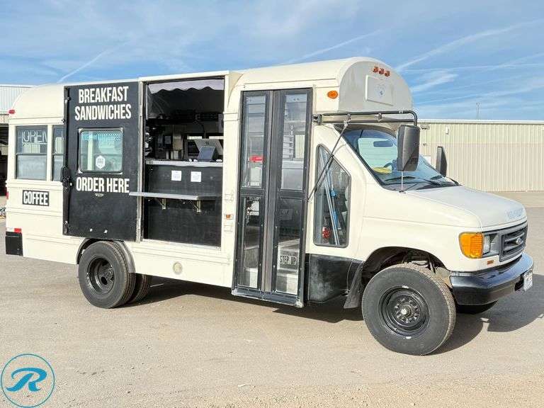 November 5, 2025 - 2005 Ford E350 Super Duty Coffee Truck – Fully Equipped Mobile Café - Selling Within the Construction and Contracting Equipment Auction