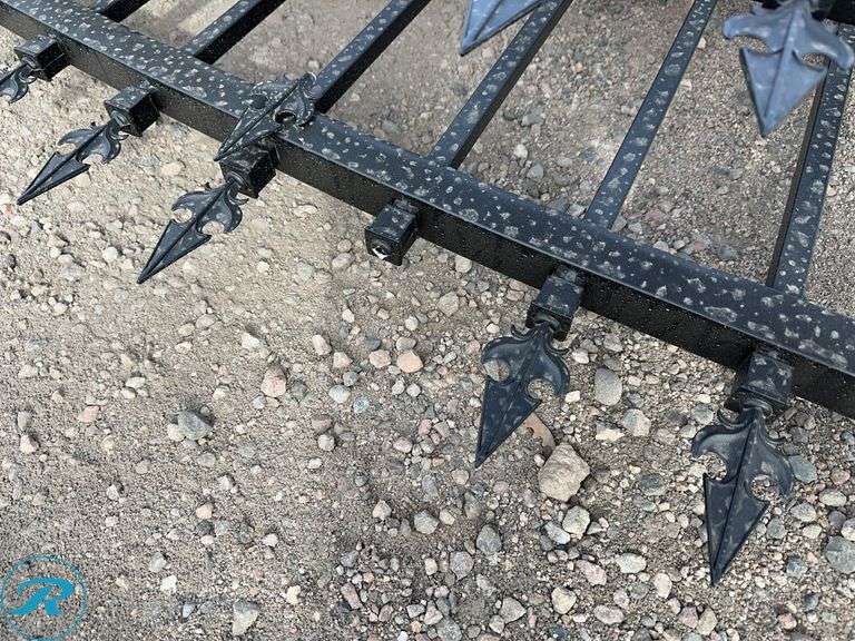 New KJ K0720 20' Bi-Parting Wrought Iron Gate, Deer Center Emblem (Damaged) - Roller Auctions