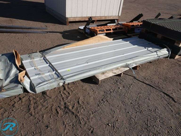 (100) New Sheets SKLP SKL100 Galvalume Steel Siding/Roofing, 12' (Top Few Panels Damaged From Shipping)