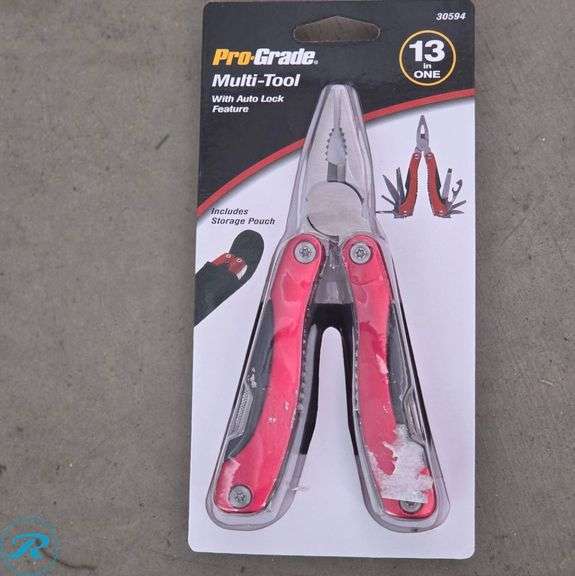 Pro-Grade 13-in-1 Multi-Tool with Auto Lock, Stainless Steel, and Aluminum Handles