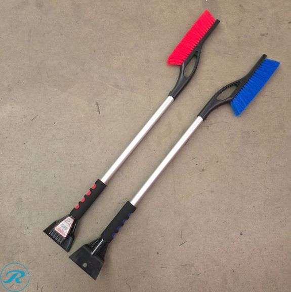 (2) Snowbrush and Scraper Tools with Plastic Scraping Blades