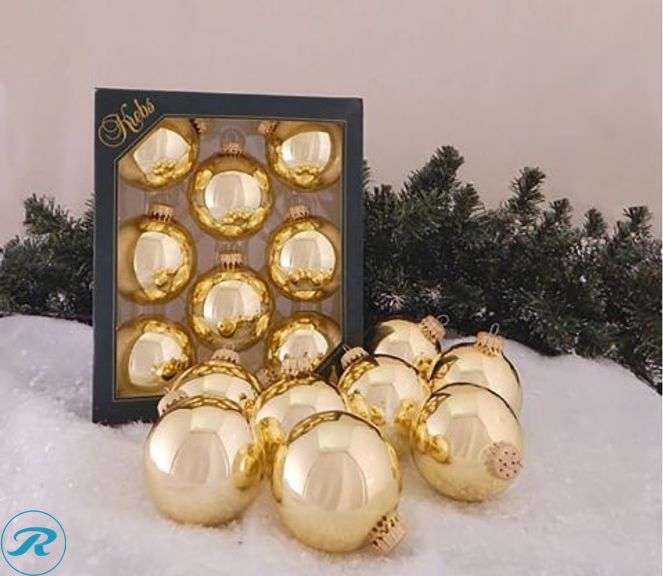 (3) Krebs: Aztec Gold Ball Christmas Ornament, 8pc- New/ Missing 4 Balls