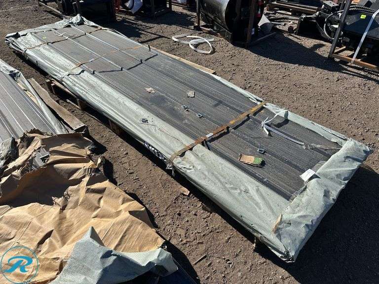 (100) New Sheets SKLP SKL100 Galvalume Steel Siding/Roofing, 12' (Top Few Panels Damaged From Shipping)