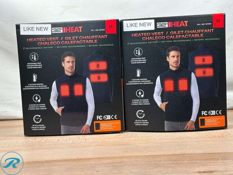 (2) 32 Degrees Rechargeable Heated Vest, Medium- Like New