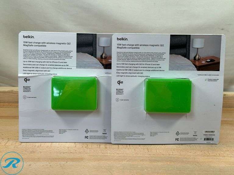 (2) Belkin 2-in-1 Magnetic Wireless Charging Pad with Qi2 15W - Like New - Roller Auctions