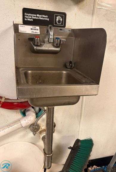 John Boos Model PBHS-W-0909 Stainless Steel Wall-Mount Hand Sink With Faucet