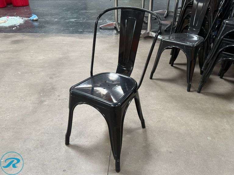 (24) Stackable Metal Dining Chairs