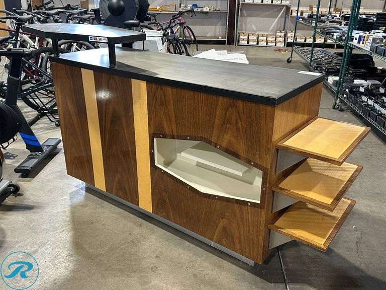 Metal Top Wood Reception Desk, 58″ x 21″