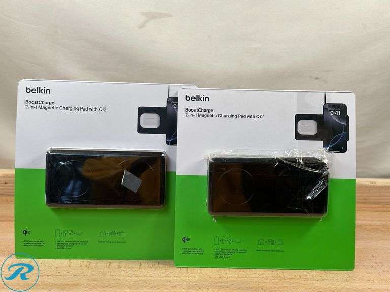 (2) Belkin 2-in-1 Magnetic Wireless Charging Pad with Qi2 15W - Like New