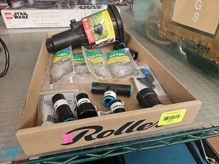 Tray of Rain Bird Sprinkler Parts