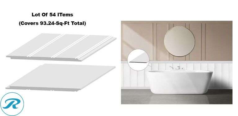 (9) New ECHON 7-5/16-in x 2.83-ft White Unfinished Beaded/Smooth PVC Shiplap Wall Plank ( 6 -Pack , Covers 10.36-sq ft )