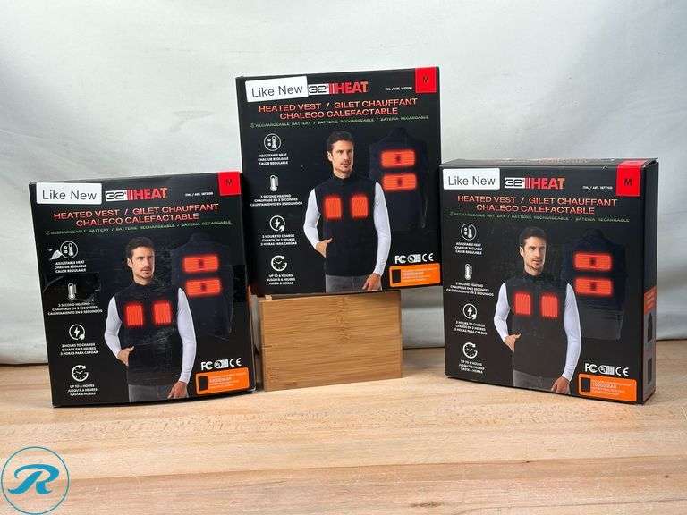 (3) 32 Degrees Rechargeable Heated Vest, Medium- Like New