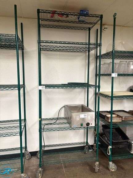 (2) Wire Shelving Units with Casters, 3′ x 2′ x 82″H