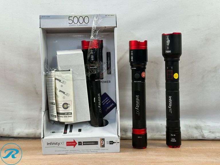 Infinity X1: 5000 Lumen Flashlight- (1) Like New & (1) Used; Infinity X1: 7000 Lumen Flashlight- Used/ Missing Parts