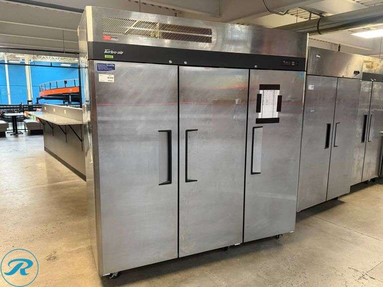 Turbo Air Model M3F72-3-N 3-Door Reach-In Freezer on Casters