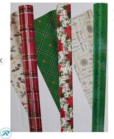 (3) Kirkland Signature Christmas Gift Wrap Wrapping Paper Double Sided 3 Rolls- New