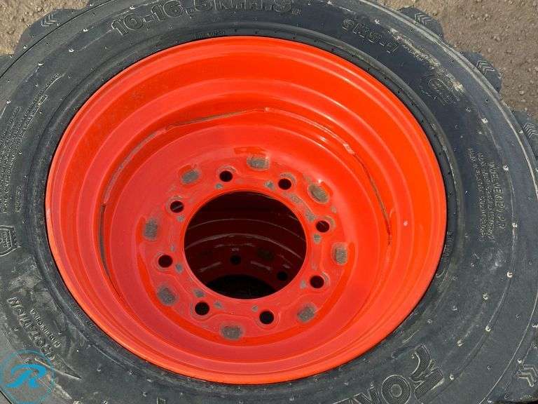 Set of (4) New Forerunner 10-16.5 SKS1 Skid Steer Tires With Wheels, To Fit Bobcat - Roller Auctions