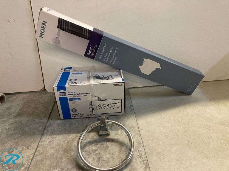 (3-Items Total) Assorted Bath accessories Includes: Faucet, Towel Ring And towel Bar