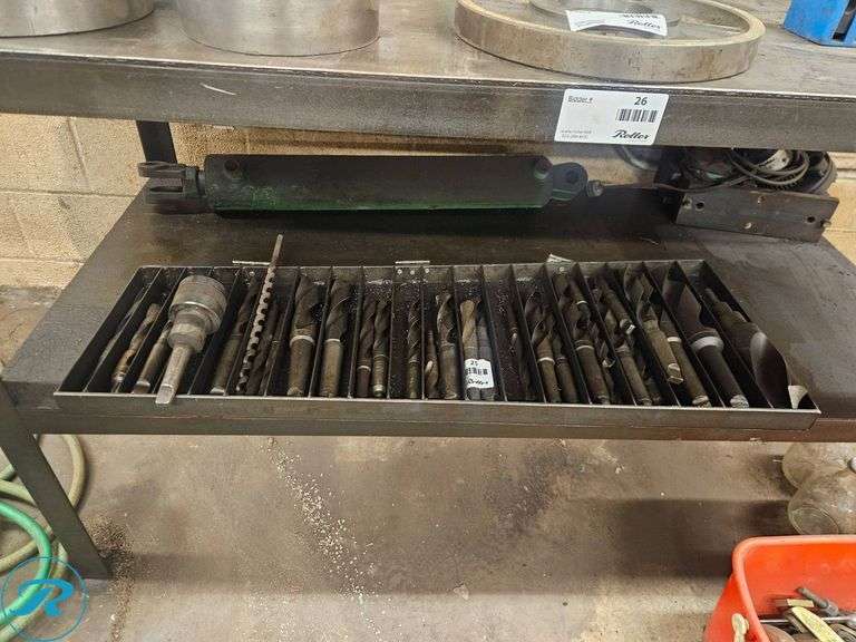 Shelf of Metal Drill Bits