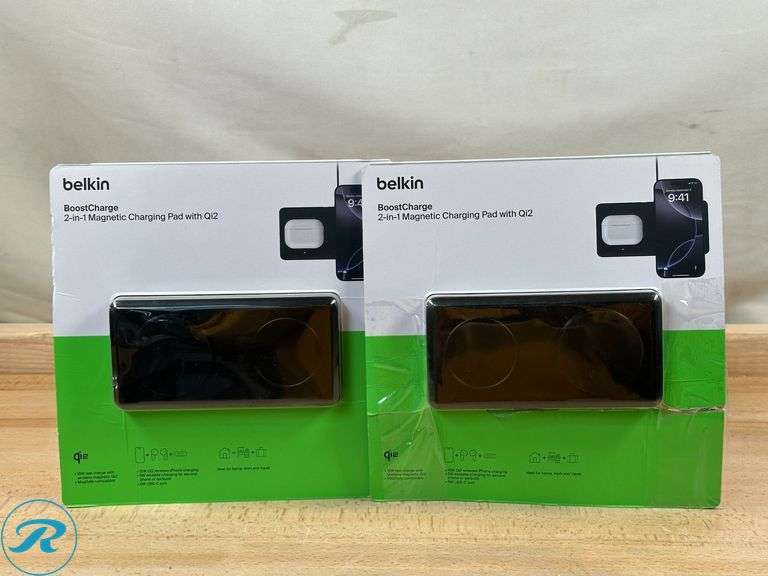 (2) Belkin 2-in-1 Magnetic Wireless Charging Pad with Qi2 15W - Like New - Roller Auctions