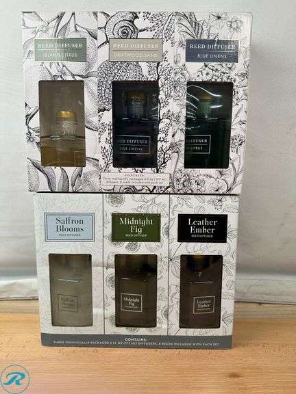 (1) Bellevue Geo Reed Diffuser Set 6oz, 3-pack - Like New (1) Bellevue ...