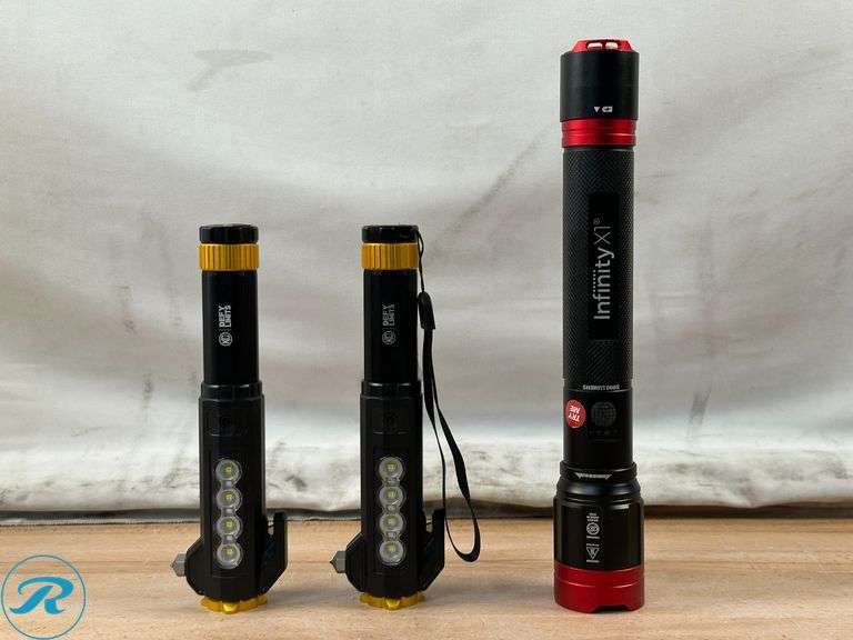(2) KC Auto Light with Emergency Tool- Used; Infinity X1: 7000 Lumen Flashlight- Like New