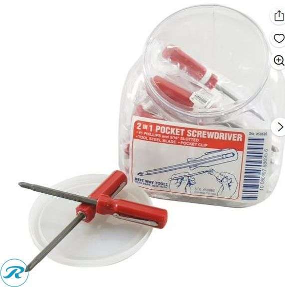 Best Way Tools 2-in-1 Pocket Clip Multi-Bit Screwdriver (24pc disp) - New