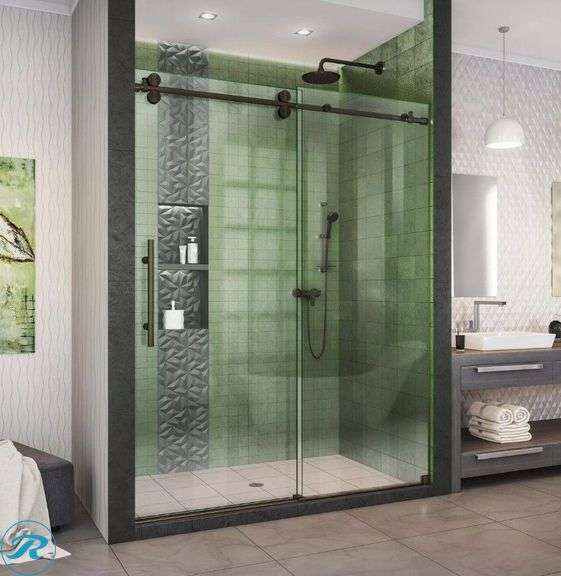 New- DreamLine Enigma-XO Oil Rubbed Bronze Fully Frameless Sliding Shower Door  50-54 x 76in.