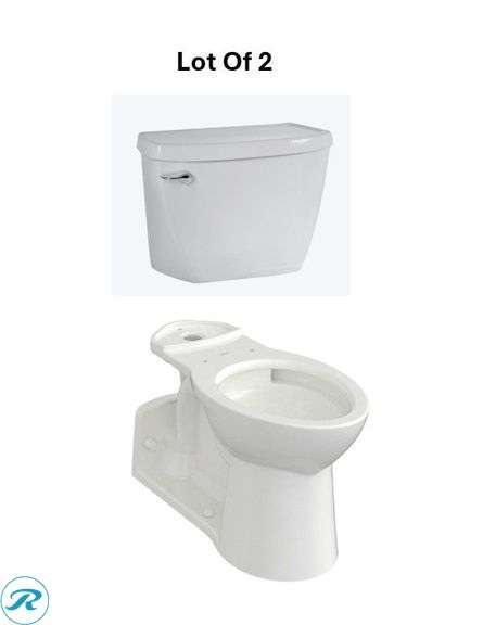 (1) New American Standard PA TANK 1.6 GPF WHT 907, (1) American Standard Yorkville White Elongated Chair Height Toilet Bowl
