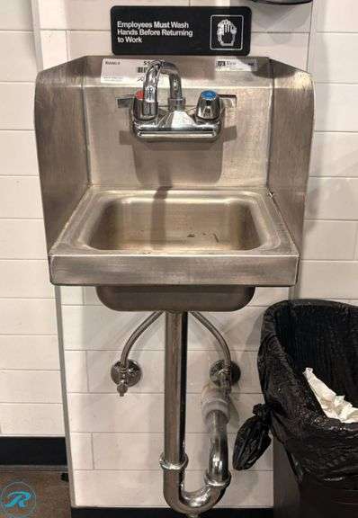 John Boos Model PBHS-W-0909 Stainless Steel Wall-Mount Hand Sink With Faucet