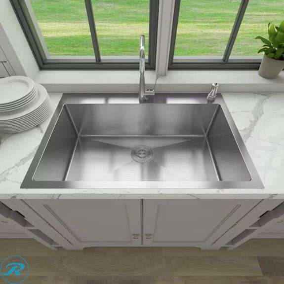 New-Sinber Drop-in 33-in x 22-in Stainless steel Single bowl 18 -Gauge Kitchen Sink