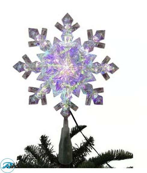(2) Celebrations LED Cool White Snowflake Tree Topper 9.25 in. - New