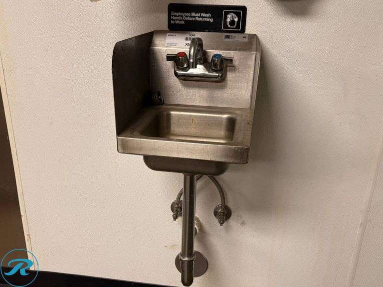 John Boos Model PBHS-W-0909 Stainless Steel Wall-Mount Hand Sink With Faucet