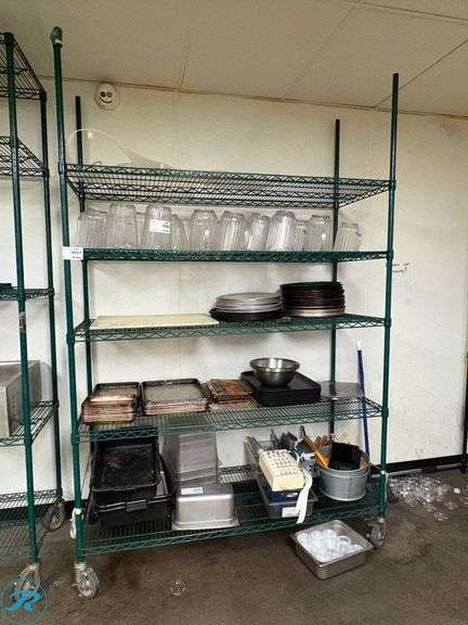 Wire Shelving Unit With Casters, 4′ x 2′ x 82″H