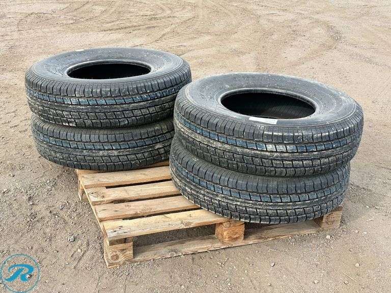 Set of (4) New Road Guider ST235/85R16 Radial Trailer Tires - Roller Auctions