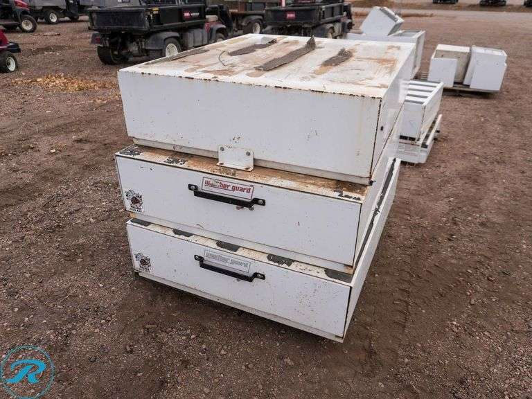 (3) Weather Guard Pack Rat Drawer Units (No Keys, 1 - Locked)