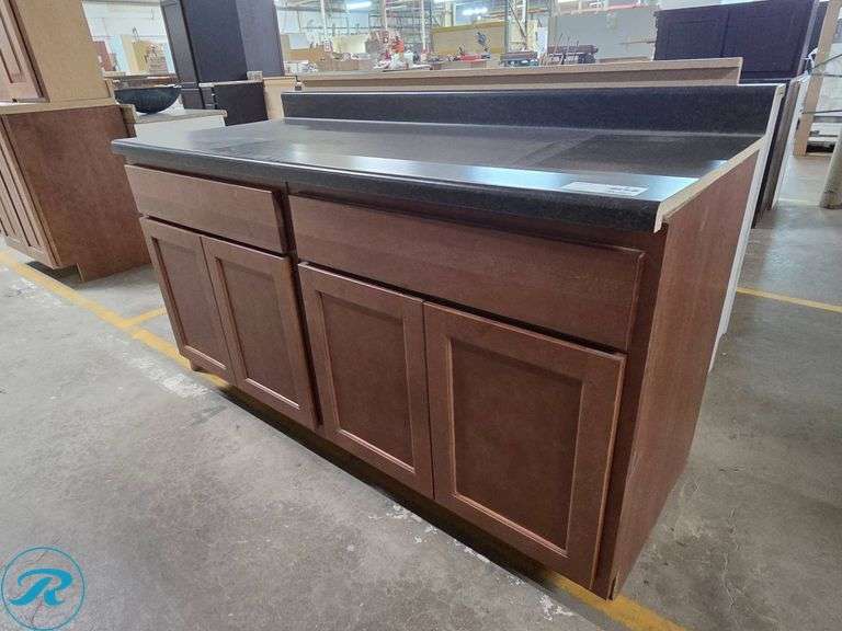 2-Piece Kitchen Cabinet Set, Smart Lexington Pecan - Roller Auctions