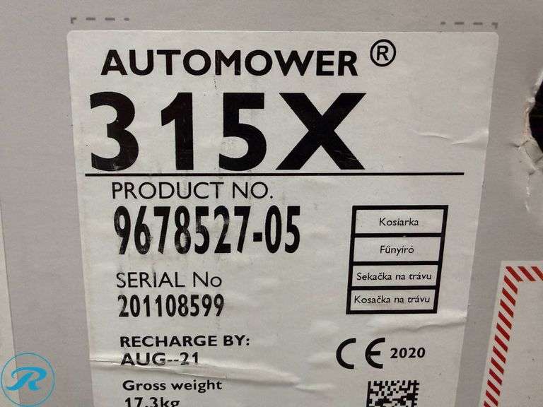 New Husqvarna Automower 315X Robotic Lawn Mower - Roller Auctions