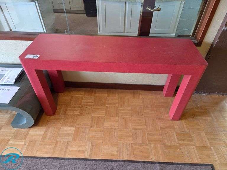 Parsons Table Red 60" x 18" x 30" Tall - Roller Auctions