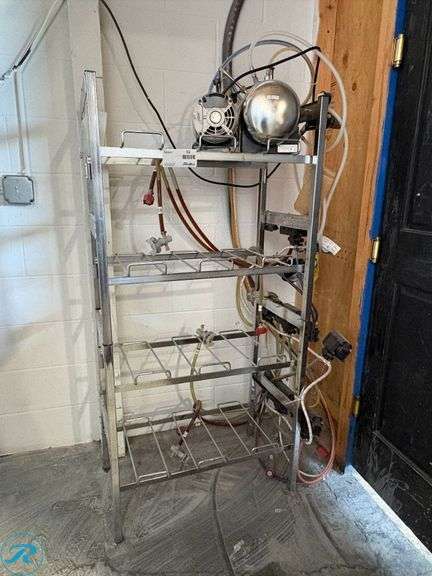 4-Tier Soda BIB Rack and 5-Tier Metal Shelving Unit