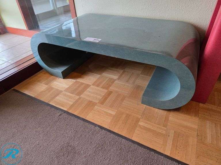 Coffee Table Curved Green Custom 48" x 24" x 15" Tall
