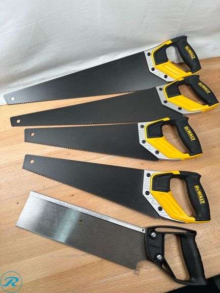 (4) Assorted DEWALT Hand Saws - New  (1) Stanley Hand Saw - New