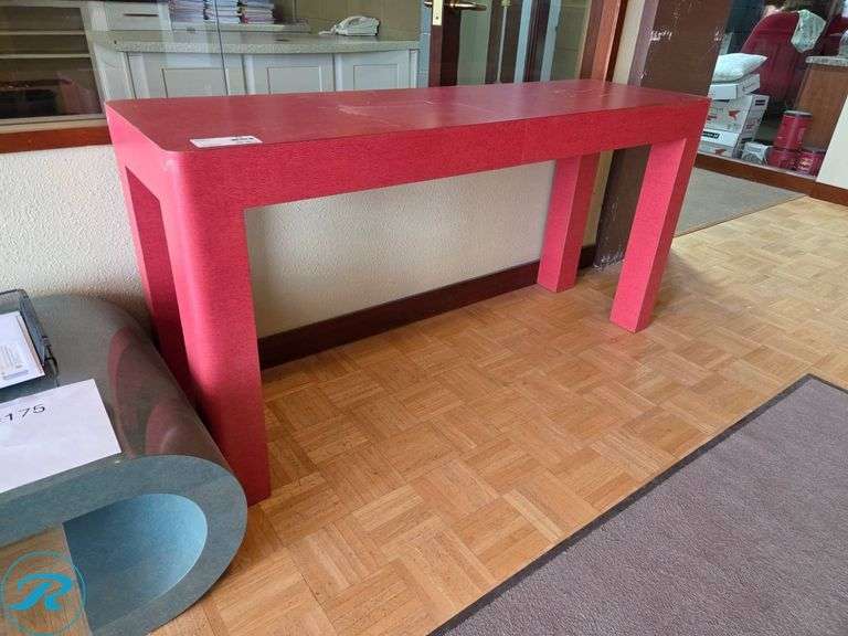 Parsons Table Red 60" x 18" x 30" Tall - Roller Auctions
