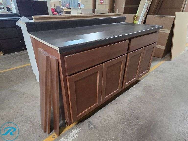 2-Piece Kitchen Cabinet Set, Smart Lexington Pecan - Roller Auctions