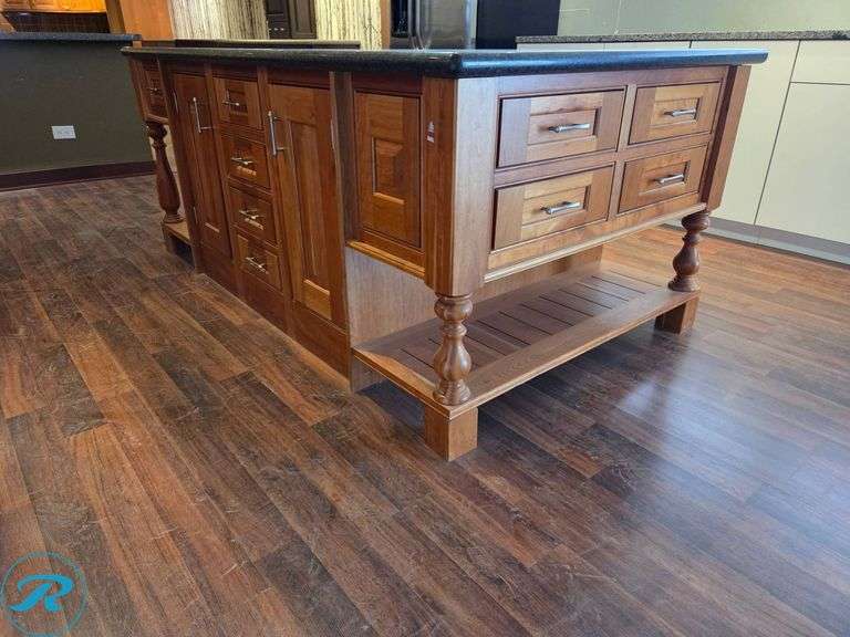 Custom Cherry Island with Granite Countertop, 78” x 43 ½” x 33 Tall - Roller Auctions