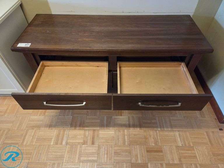 Single Cherry Furniture Cabinet with 4 Soft-Close Drawers and Matching Wood Countertop, 88” x 24” x 28” Tall - Roller Auctions