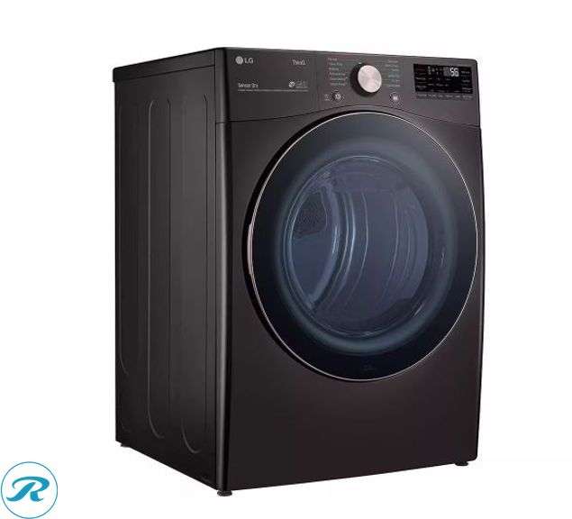 LG 7.4 cu. ft. Ultra Large Capacity Smart Wi-Fi Enabled Front Load ELECTRIC Dryer with TurboSteam and Built-In Intelligence - New/Dented/Damaged on Side and Top