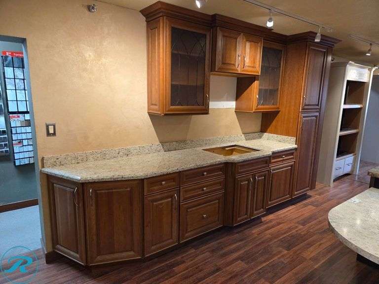 10-Piece Kitchen Cabinet Set, Diamond Cherry, Soft-Close Doors and Drawers with Granite Countertop